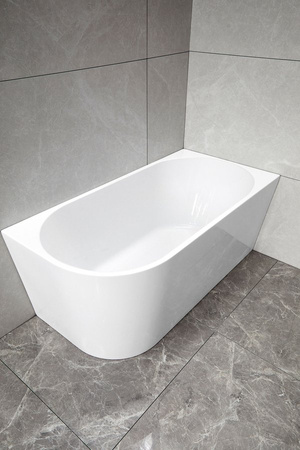 TIBERA R wanna przyścienna, narożna 150x75cm, biały