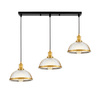 POTRÓJNA LAMPA WISZĄCA LOFT MOSIĘŻNA BRICO W3 PRO