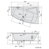 EVIA R wanna z hydromasażem, 170x100x47cm, Highline Hydro-Air, chrom