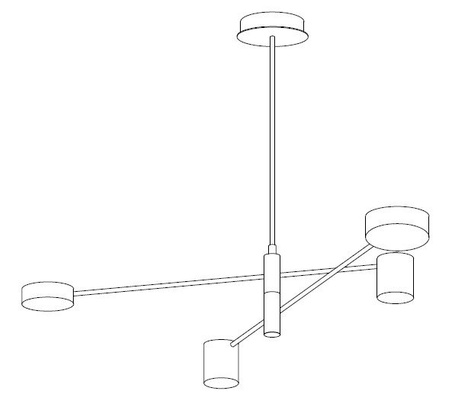 Lampa wisząca CLEX - 4P LED czarna 100 cm