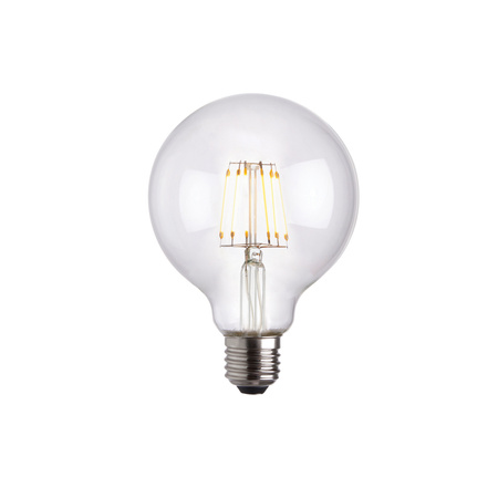 Żarówka LED – przezroczysta, 6W LED E27 ciepła biel, 2700 K, 9,5 × 9,5 × 13,5 cm