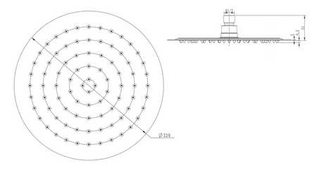 SLIM deszczownia, śrendica 250mm, stal nierdzewna polerowana
