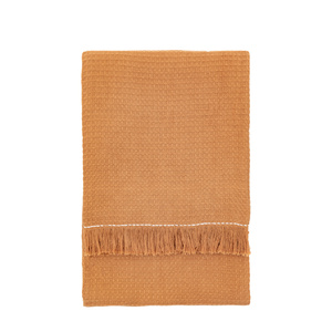 Stitched Border Waffle Throw Apricot 1300x1700mm