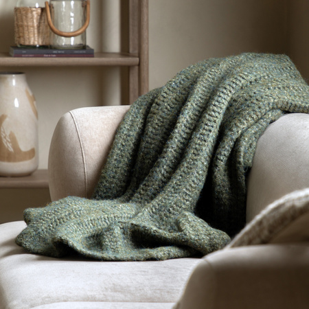 Luxury Melange Knit Throw Khaki  1300x1700mm