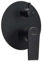 KAI bateria prysznicowa podtynkowa, 2 wyjścia, obrotowy przełącznik, czarny mat