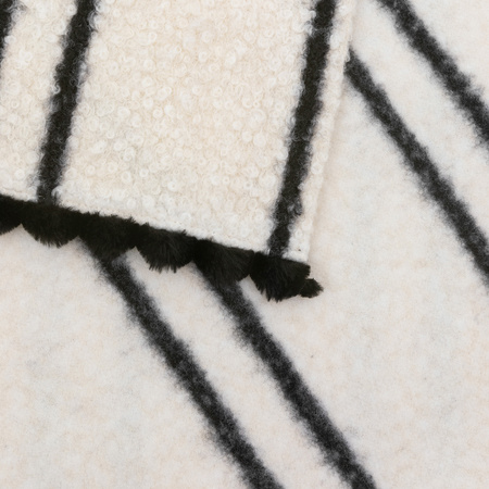 Ophelia Scalloped Throw Cream & Black 1300x1700mm