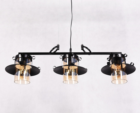 LAMPA WISZĄCA INDUSTRIALNA LOFT CZARNA CAPRI TRIO