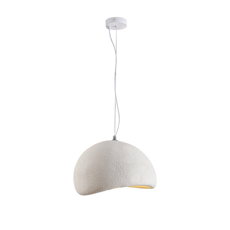 Lampa wisząca STONE 60 cm - biała lampa w stylu japandi