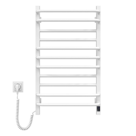 Grzejnik łazienkowy elektryczny Navin Grandis 480х800 Sensor, lewy, timer, biały