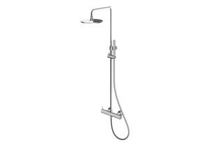 AXEL BRUSHED NICKEL Zestaw prysznicowy z bateria termostatyczną natynkowy