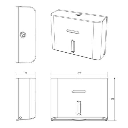 OLMO zasobnik ręczników papierowych 273x206mm, biały
