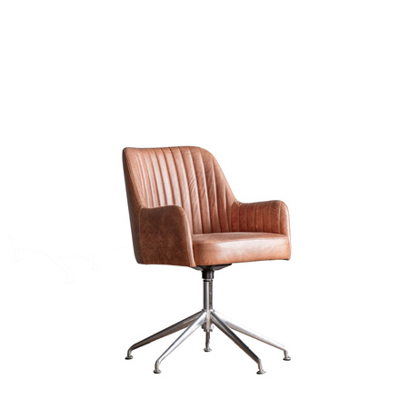 Krzesło obrotowe Curie Vintage Brown Leather