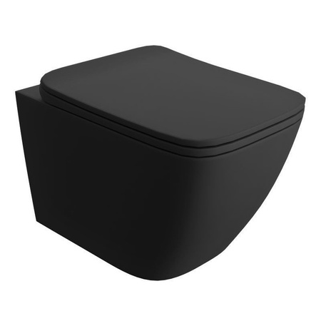 Zestaw DAVOS Miska z Deską WC Slim W/O podwiesz. 52 cm Czarny Mat