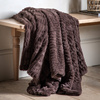 Textured Rabbit Faux Fur Throw Brown 1300x1700mm