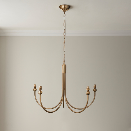 Santiago 5 Pendant Light Fitting Curved Brass