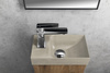 PICCOLINO umywalka betonowa, 30,8x17cm, bateria w lewo, piaskowy mat
