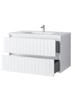 Szafka łazienkowa z umywalką 80 cm, biały mat MELITO 002-SU80-01+UP4530-800