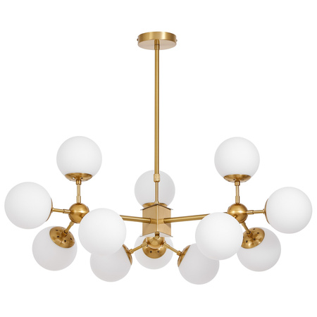 NOWOCZESNA LAMPA WISZĄCA MOSIĘŻNO-BIAŁA ZODIAK W12