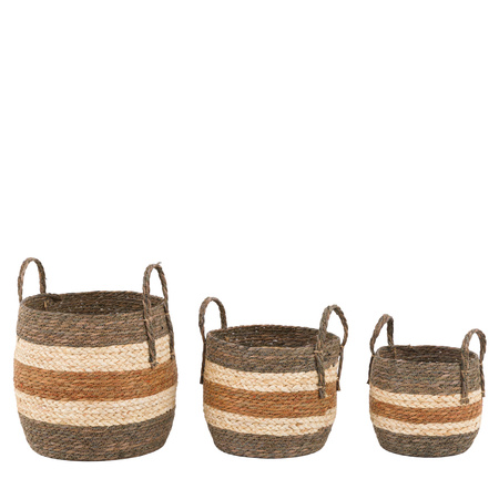 Orra Brown Striped Basket Set of 3