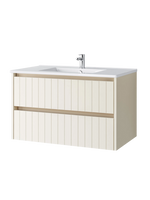 Szafka łazienkowa wisząca z umywalką 80 cm almond mat MELITO 002-SU80-02+UP4530-800