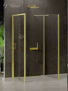 KABINA PRIME LIGHT GOLD KWADRATOWA PRZYŚCIENNA L 100x100x200 CZYSTE 6mm ACTIVE SHIELD