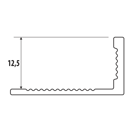 Profil narożny typ L, 250cm, 12,5mm, aluminium anodowane szczotkowane