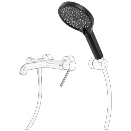 Słuchawka prysznicowa  3F - trzyfunkcyjna, czarna