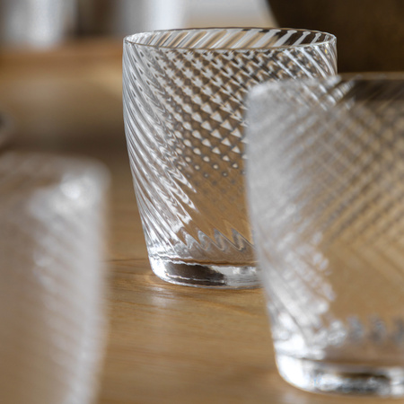 Swirl Tumbler Glass Clear (4pk) 85x85x97mm
