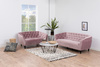 Sofa 3-osobowa Ria – różowa sofa Vic Dusty Rose 18 z czarnymi drewnianymi nogami 191 cm ACTONA
