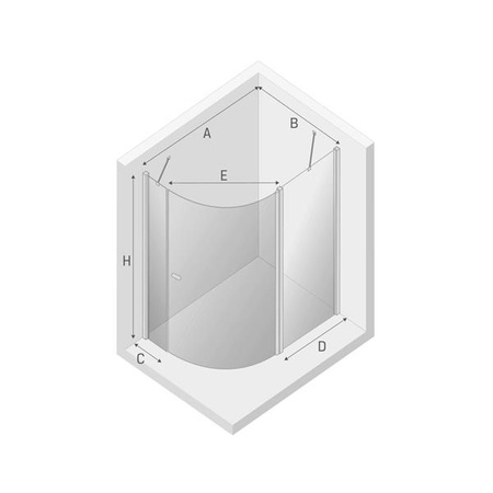 KABINA NEW SOLEO ASYMETRYCZNA U 100x80x195 CZYSTE 6mm ACTIVE SHIELD