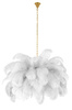 MOOSEE lampa wisząca TIFFANY 135 biała mosiądz / naturalne pióra