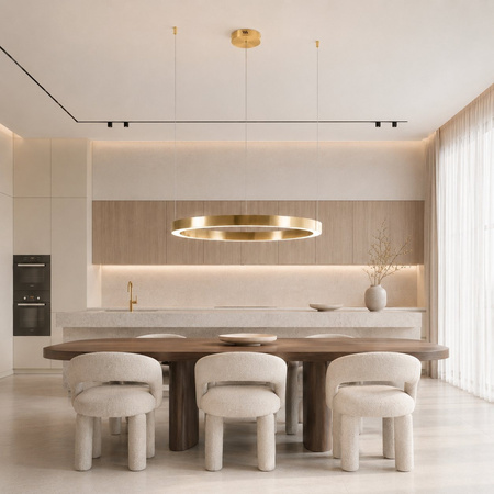 Lampa wisząca CIRCLE 80 cm - LED, ring mosiądz szczotkowany