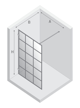 KABINA AVEXA WHITE WALK-IN U 100x200 CZYSTE 6mm ACTIVE SHIELD