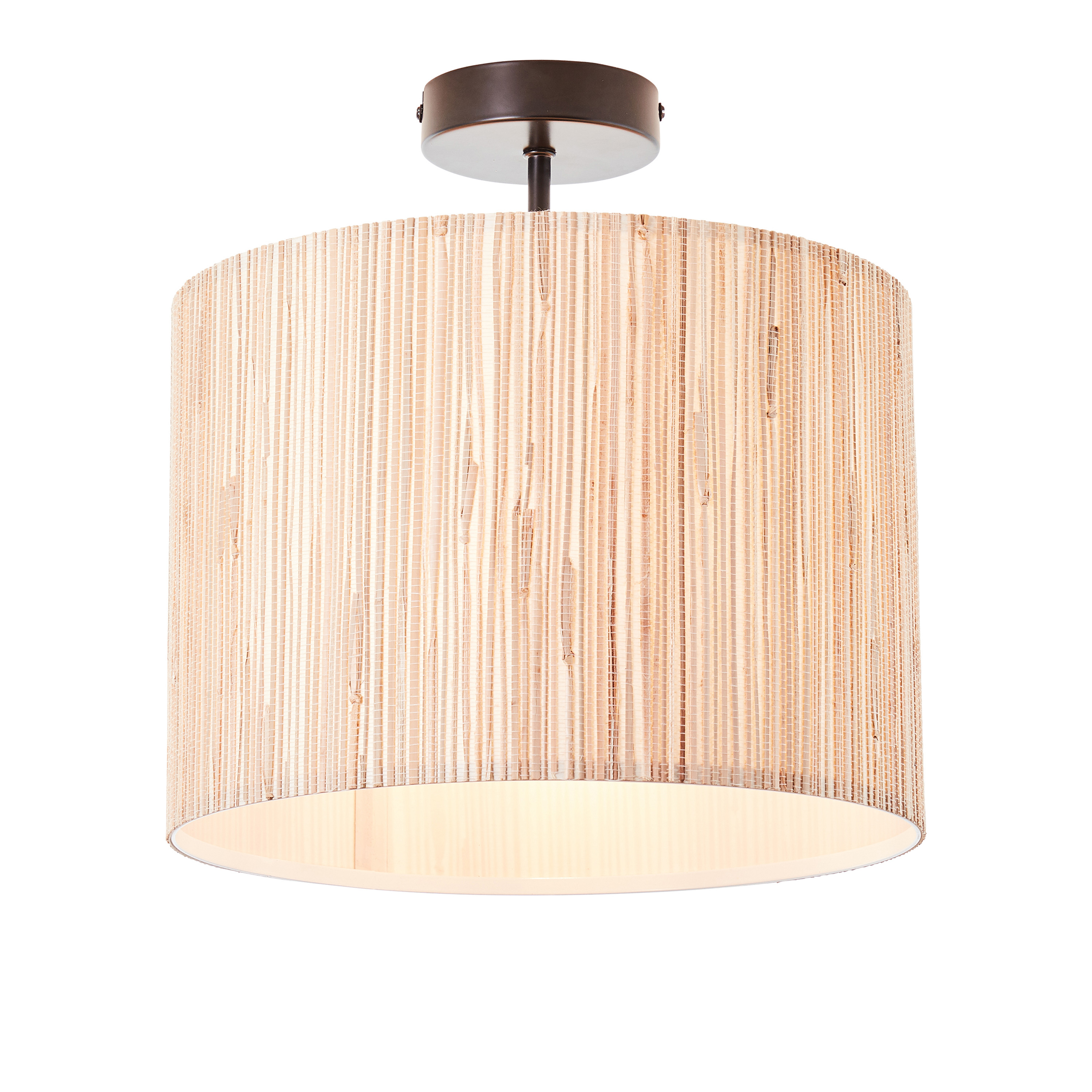 Lampa sufitowa Longshore – czarna / naturalna, 30 × 30 × 32 cm