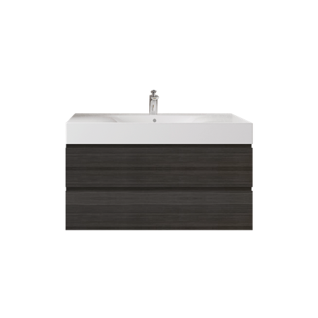 Zestaw DES Umywalka z otworem & Szafka Joy podumywalkowa podwieszana 100 MOKA WALNUT