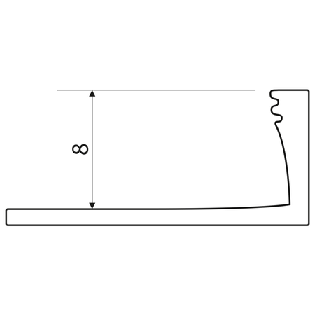 Profil narożny typ L, 250cm, 8mm, aluminium anodowane mat