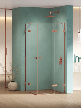 Kabina prysznicowa EVENTA COPPER SHINE 2D prostokątna 100x120x200 szkło czyste 8mm Active Shield 2.0