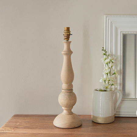 Hidcote Table Lamp Base Natural Wood