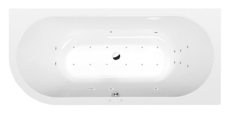 VIVA R wanna z hydromasażem, 185x80x47cm, Attraction Hydro-Air, chrom