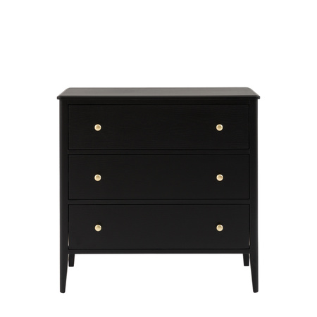 Acton 3 Drawer Chest Black 870x450x870mm