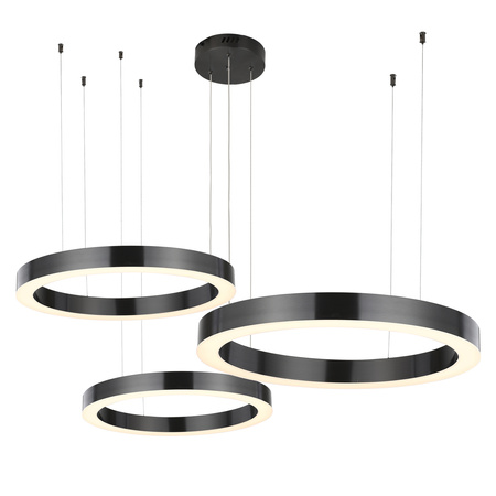 Lampa wisząca CIRCLE 3 40+60+80 cm - LED, ring tytan szczotkowany na 1 podsufitce