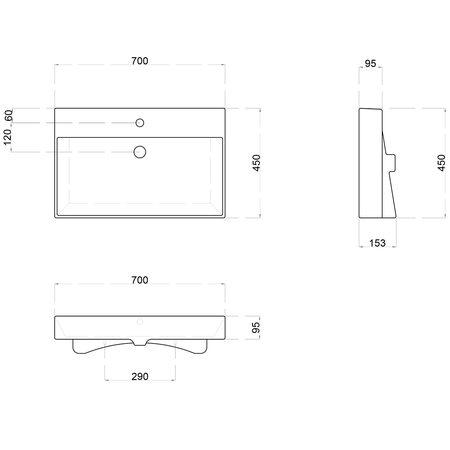 KARE 70 umywalka meblowa 70x46cm, biała
