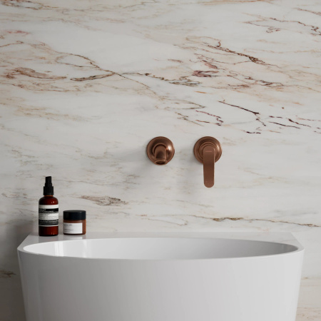 ART DECO bateria umywalkowa podtynkowa, miedź antyczna szczotkowana