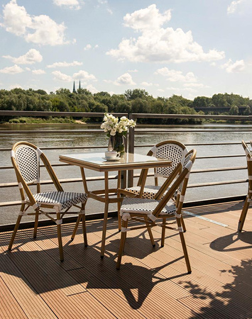 Krzesło ogrodowe CAFE PARIS białe rattan
