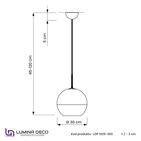 NOWOCZESNA LAMPA WISZĄCA ZŁOTA VERONI D30