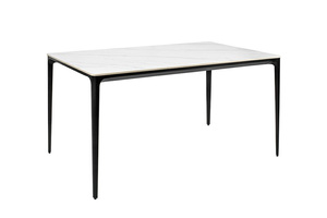 Stół SLIM 140x80 biały, czarny - ceramiczny marmur, aluminium