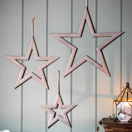 Priola Wooden Star White Medium 460x10x435mm