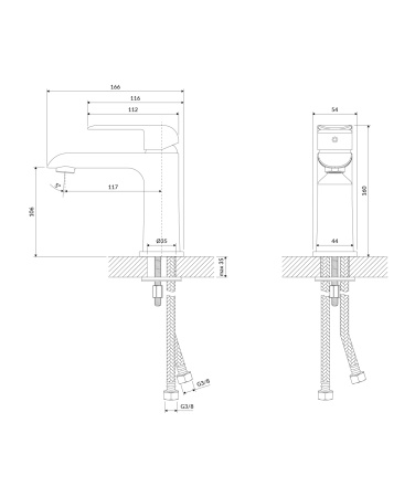 SACRAMENTO bateria umywalkowa, chrom/biały połysk