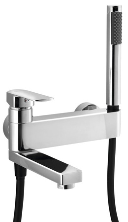 MIXONA bateria wannowa ścienna, słuchawka prysznicowa, obrotowa wylewka, chrom