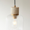 Travi Ribbed 1 Pendant Light Natural Travertine